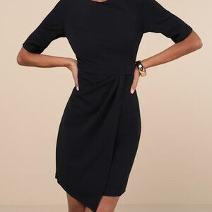 Lulus Black Half Sleeve Sheath Dress - Size S
